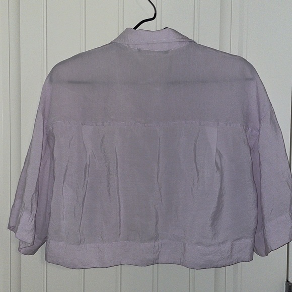 Zara Tops Zara Flowy Cropped Button Up Blouse Poshmark